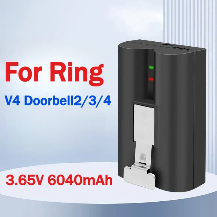 Per Ring-Video V4 compatibile con Ring Video Doorbell Batteria agli ioni di litio da 3,65 V 6040 mAh