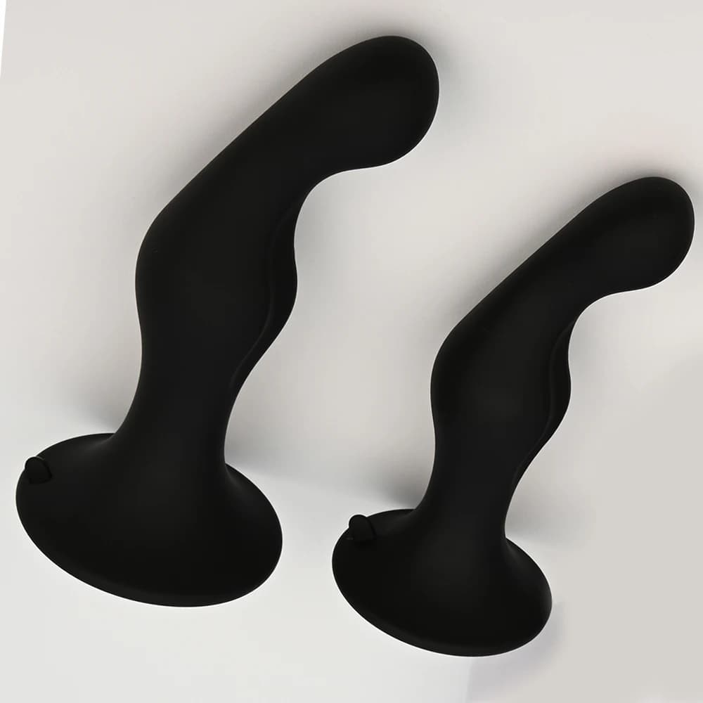 Silicone Anal Ripple Probe Sex Toys,Anus Butt Plug With Suction Cup Base,Curved for p-spot Pleasure,Analplug Buttplug Butplug