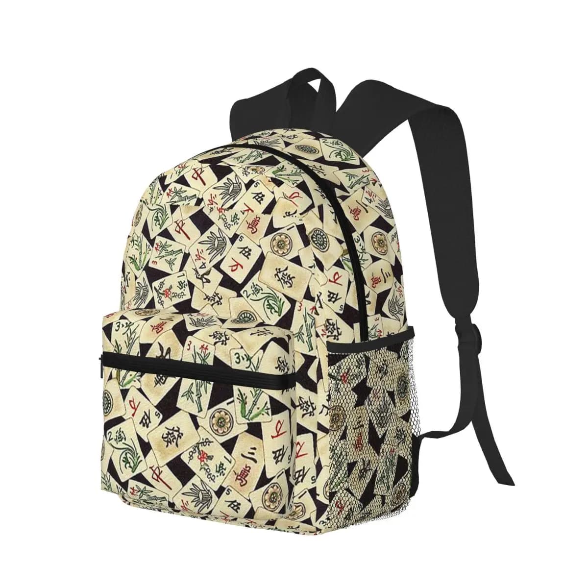 Mahjong Tile Pattern (5) Zaino per studenti Borsa da scuola Zaino da viaggio per escursionismo per borse a tracolla per ragazzi e ragazze