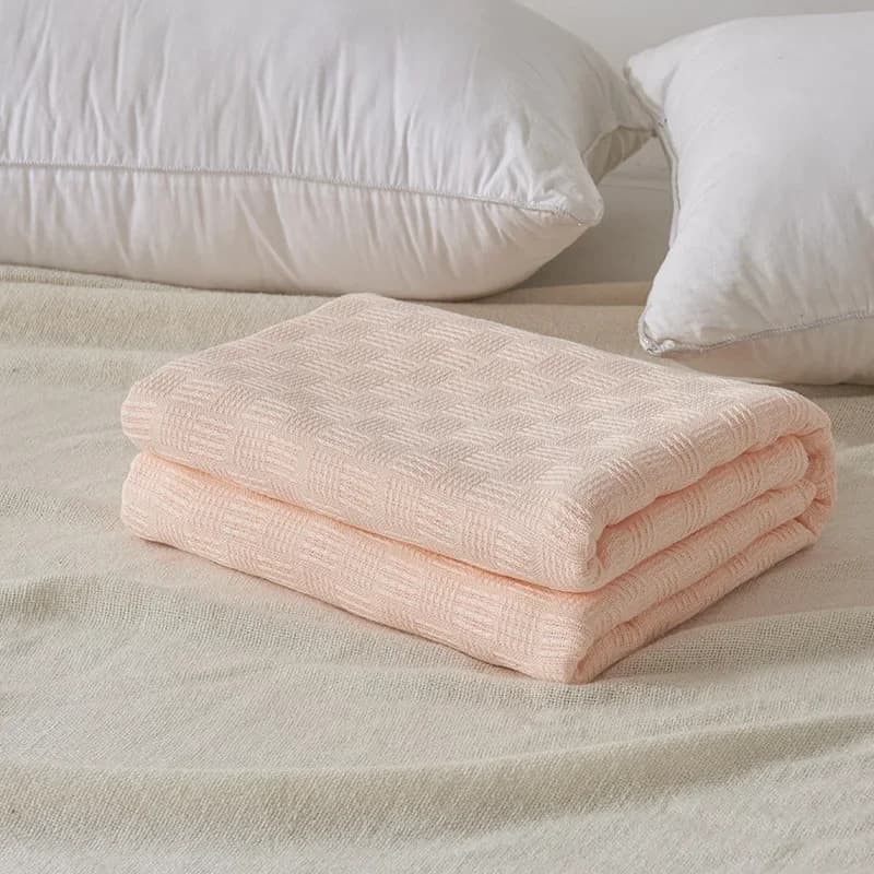 Coperta in garza di cotone di classe A, trapuntino in tessuto, coperta per la pausa pranzo in ufficio, telo per divano, coperta a filo singolo.