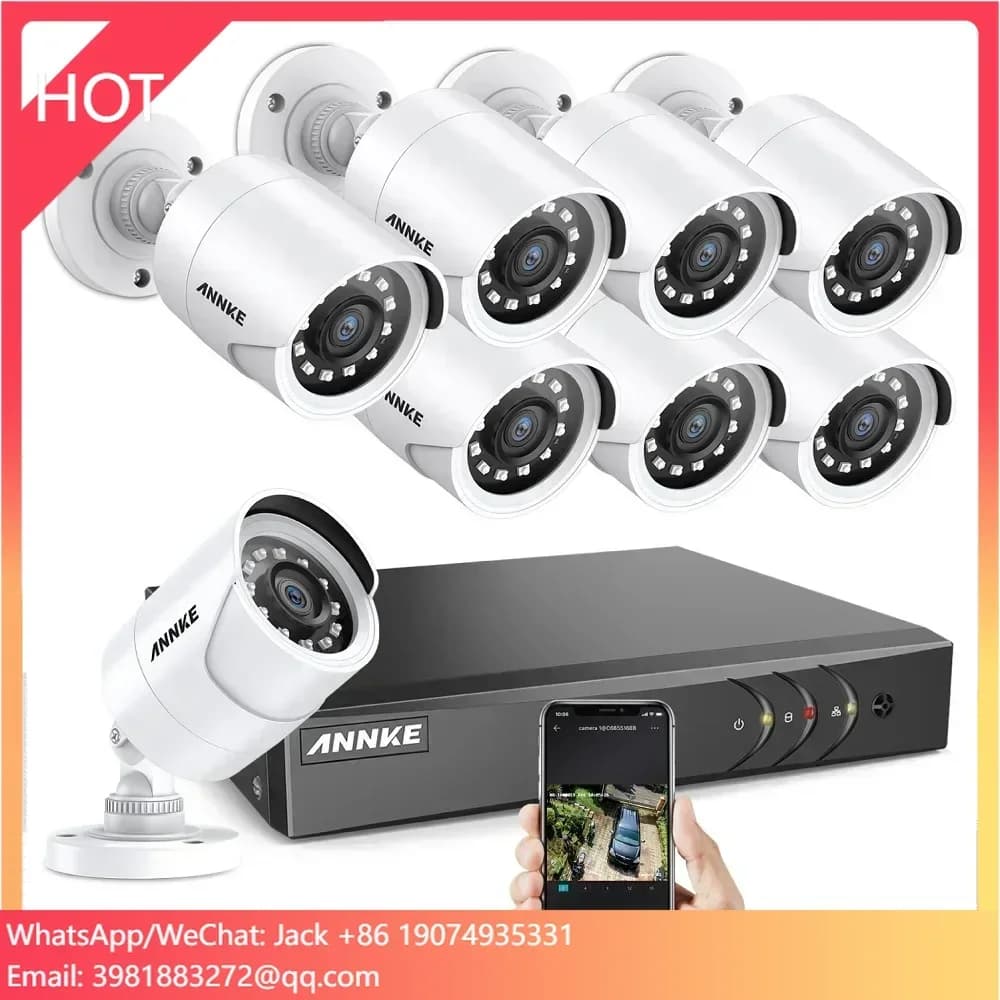 ANNKE 16CH 5MP DVR System with IR 30m Smart Security Camera EXIR Night Vision 2MP 1080p CCTV Camera System Cables for Monitoring