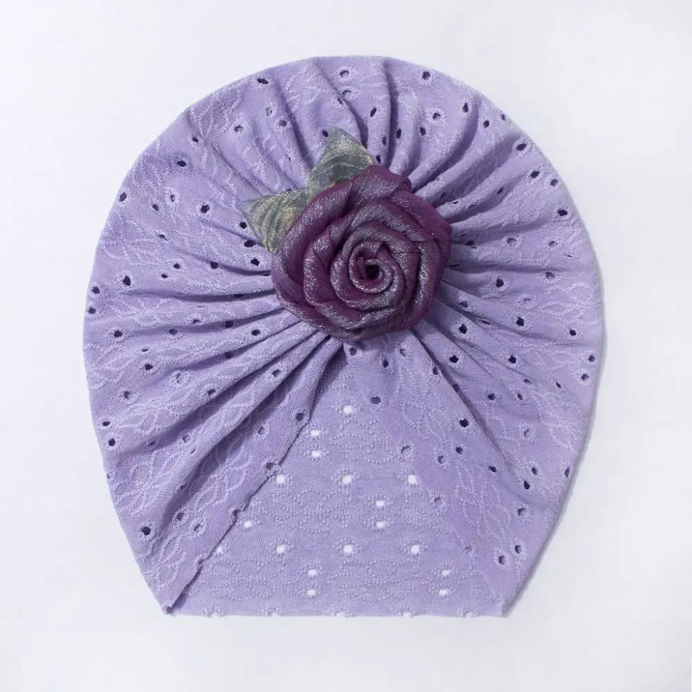Cute Flower Hat Hollow Elastic Newborn Girls Turban Breathable Infant Cap Beanies Hair Accessories