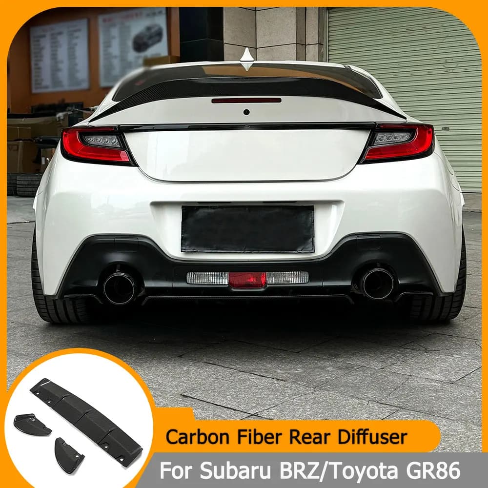 Carbon Fiber Rear Diffuser Lip Spoiler For Subaru BRZ For Toyota GR86 Coupe 2-Door 2022 2023 Rear Bumper Panel Lip Splitters