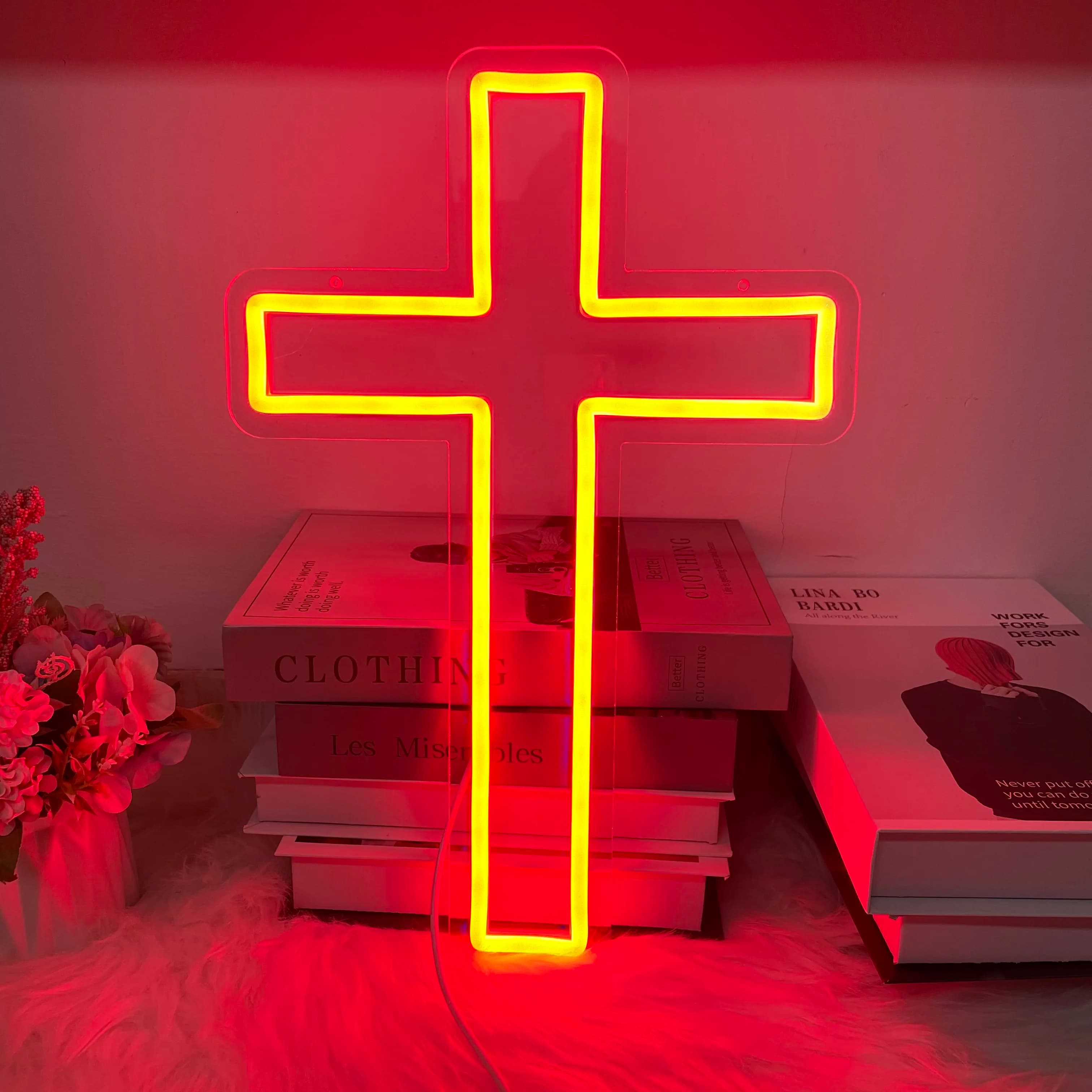Croce LED Neon Sign Custom Jesus Home Wall Art Decor Holly Cross Home Club Bar Wedding Neon Light