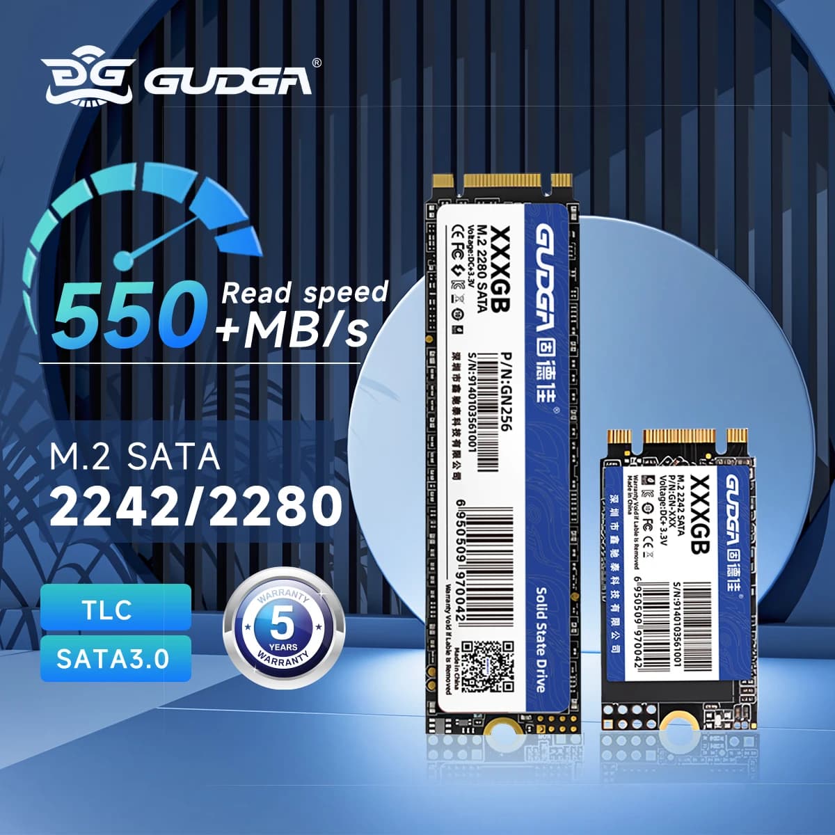 GUDGA SSD 240gb M2 128gb 500gb 1tb SATA NGFF M.2 SSD 2242 2280 256GB 1TB M.2 512GB SSD Disco rigido interno per laptop/desktop/PC