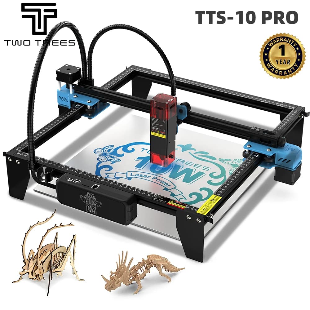 TWOTREES TTS-10 Pro Incisore laser Stampante per logo in acciaio inossidabile Macchina per incisione laser in metallo per il taglio della pelle in legno acrilico