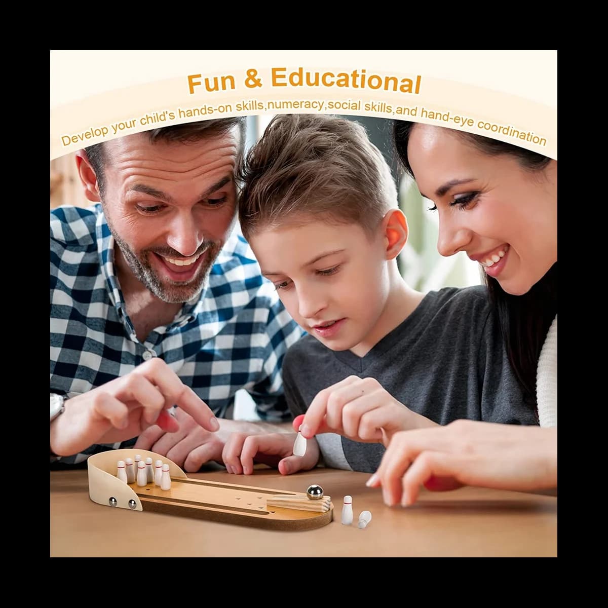 Mini Bowling Game Set, Table Game to Relieve Stress, Children's Bowling Set Suitable for Early Development of Education-ABWY