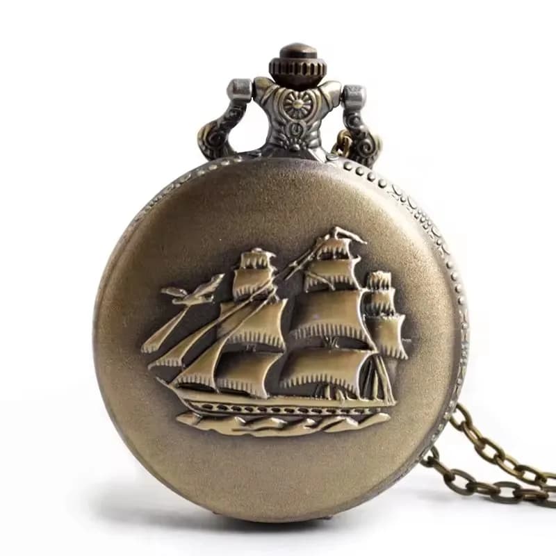 Bronze Quartz Pocket Watch Necklace Clock Pendant Vintage Watch Chain Women Men Pendant Watch Christmas Gift Pocket Watch