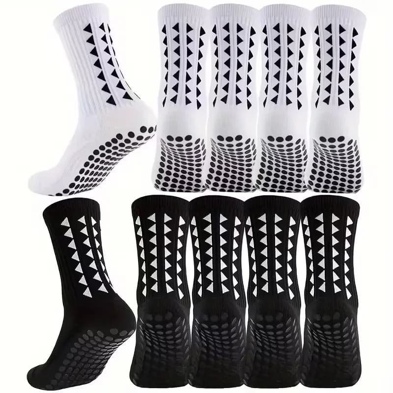 AMLANG Men's Non Slip Grip Socks Anti Slip Grippers for Soccer Sports Elderly Hospital Yoga Pilates