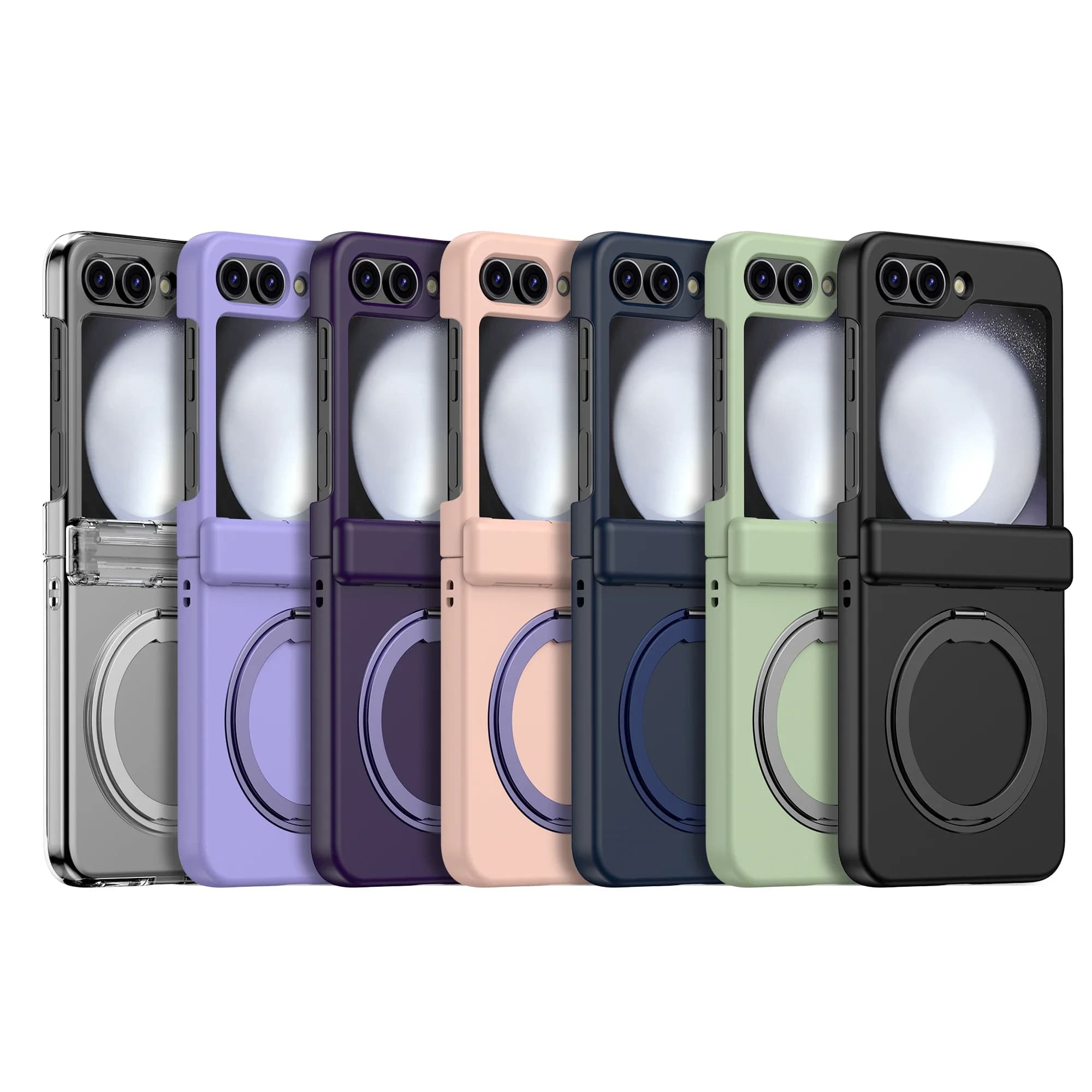 360 ° Anti-shock case with Magnetic Ring Holder for Samsung Galaxy Z Flip 7 6 5 4 3 5G, Protective Cover with Magnetic Adsorption