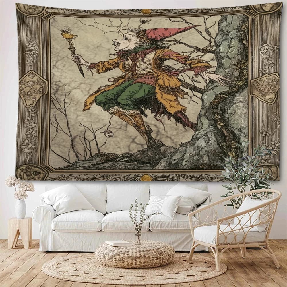 Arazzo decorativo per carte dei tarocchi artistici per spettacoli di clown. Arazzo decorativo per immagini di cartoni animati per spettacoli di clown per feste per bambini