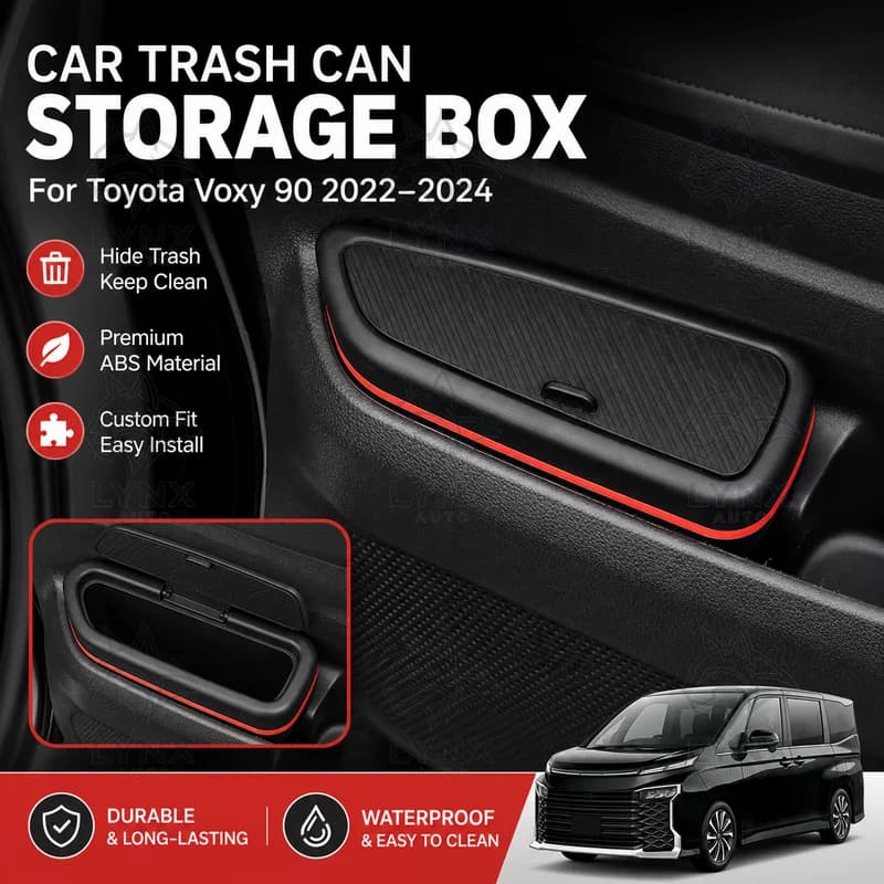 Car Trash Can Storage Box For Toyota Voxy 90 2022-2024 Front Door Organizer Interior Accessories Modified Parts
