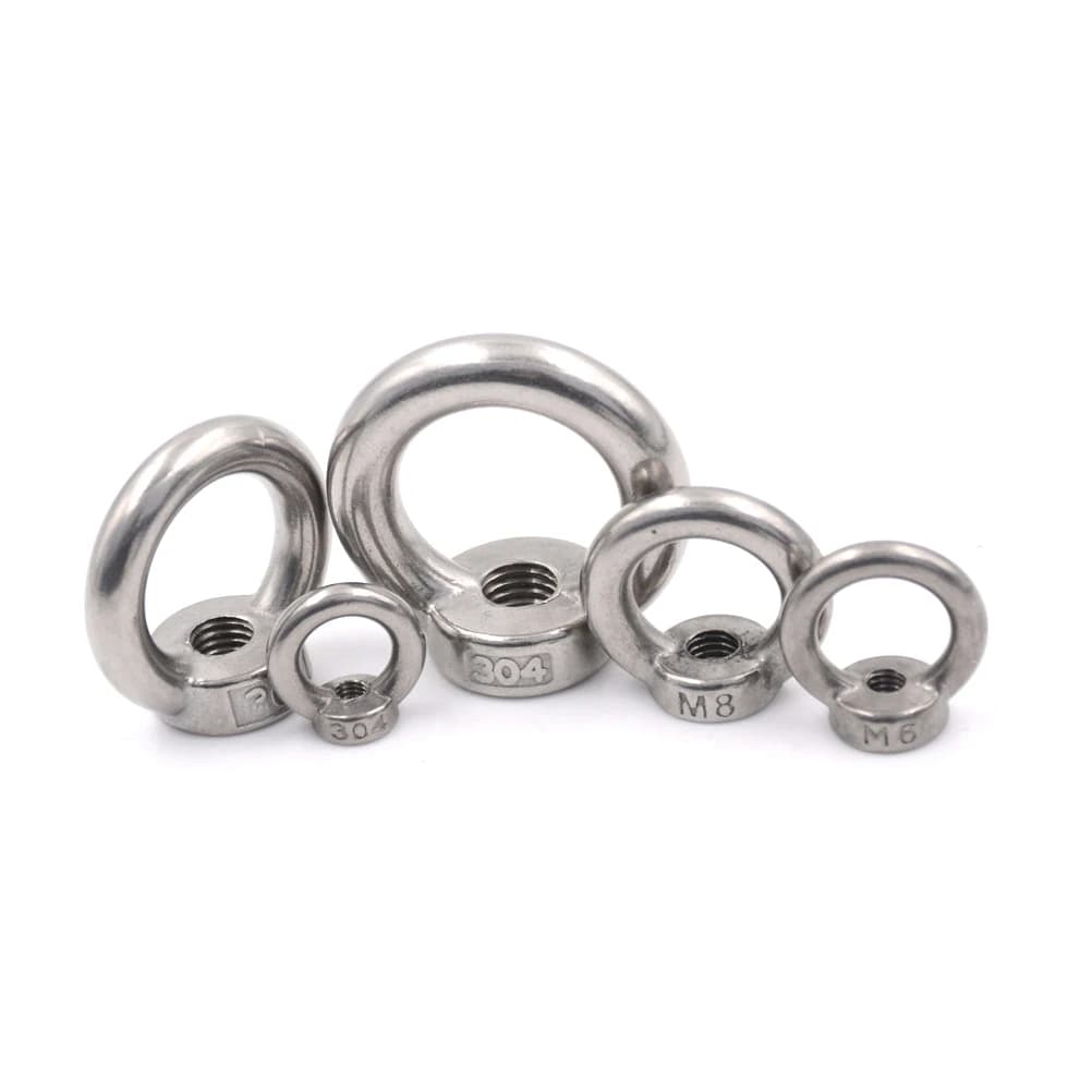 1 pz dado a occhiello in acciaio inox sollevamento marino dado ad anello dado foro ad anello per fune metallica sollevamento M5 M6 M8 M10 M12