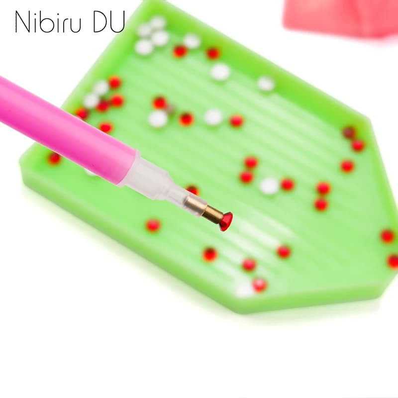 1 Set penna a punta con strass in plastica adesivo con pasta di diamanti fai da te adesivo per strumento di punteggiatura per Picker Diamond Nail Art Manicure