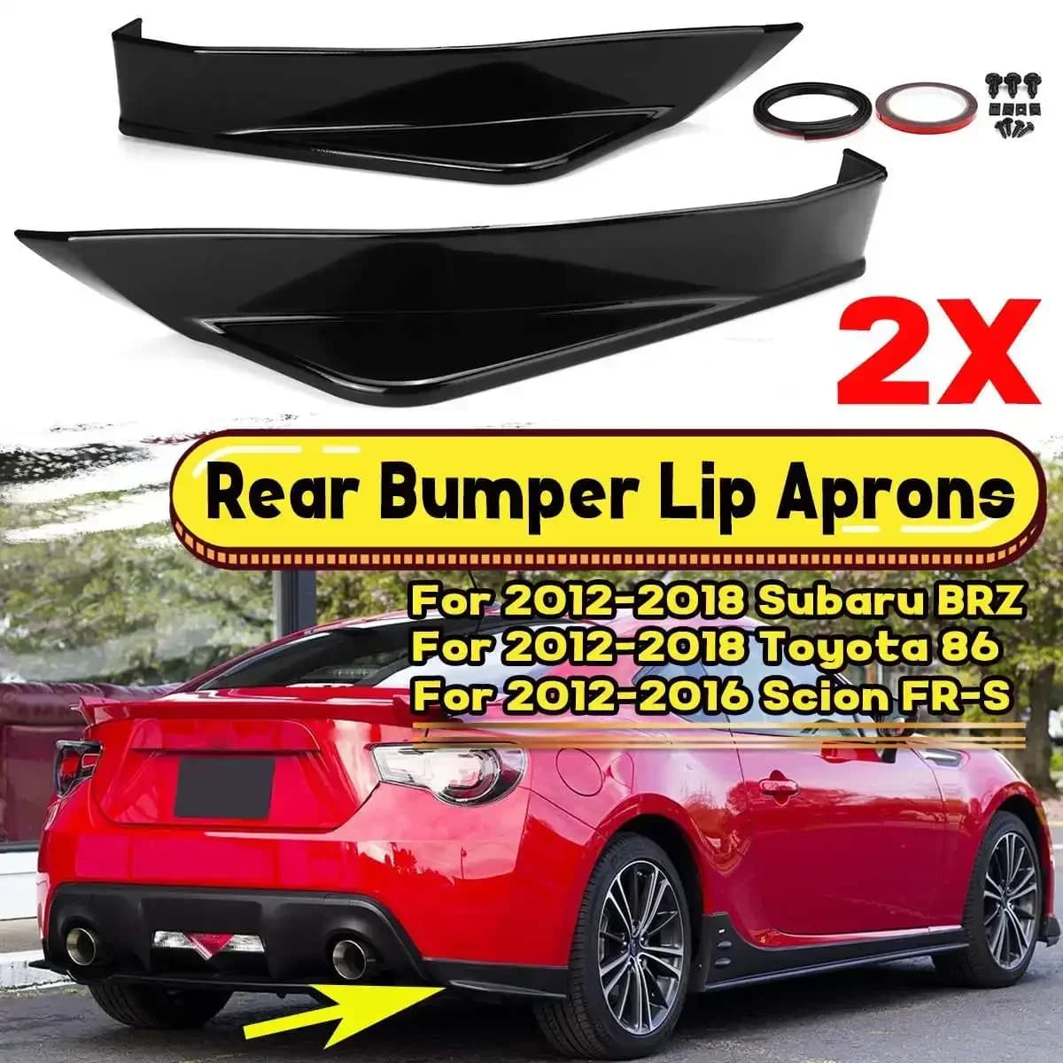2PCS STi TS Stile Auto Paraurti Posteriore Lip Diffusore Lato Canard Guard Protector Per Subaru BRZ Per Toyota 86 Per Scion FR-S Body Kit