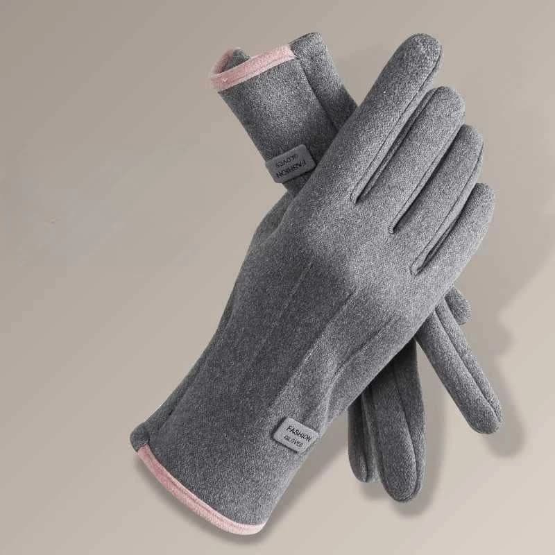 Men's and Women's Warm Gloves, Autumn and Winter, Touch Screen, Outdoor Cycling, Winter, Thick Windproof Velvet, Cold Proof