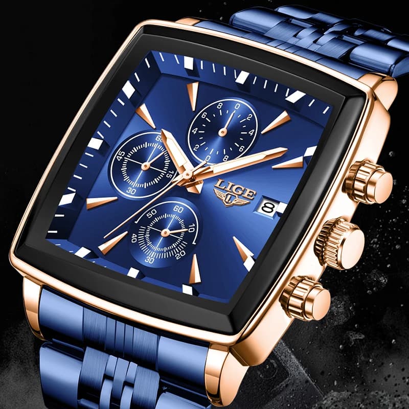 Orologio da polso al quarzo da uomo LIGE, orologio da uomo alla moda, cronografo, calendario luminoso, impermeabile, casual, militare, orologio da uomo
