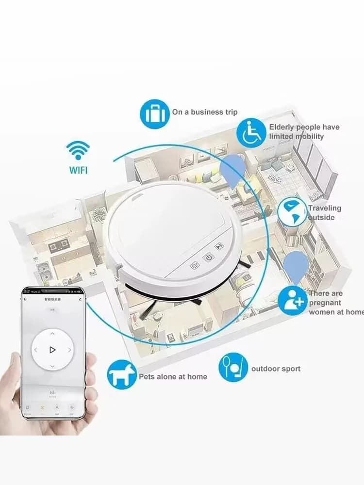 Nuovo Robot Aspirapolvere Intelligente con Ricarica Automatica e Controllo APP, Funzione di Spazzatura, Lavaggio e Aspirazione Integrata per la Casa