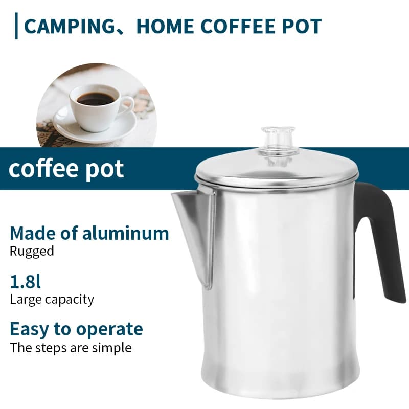Coffee maker Stainless steel coffee maker Coffee maker to be used on any stove top Silver 7 cups