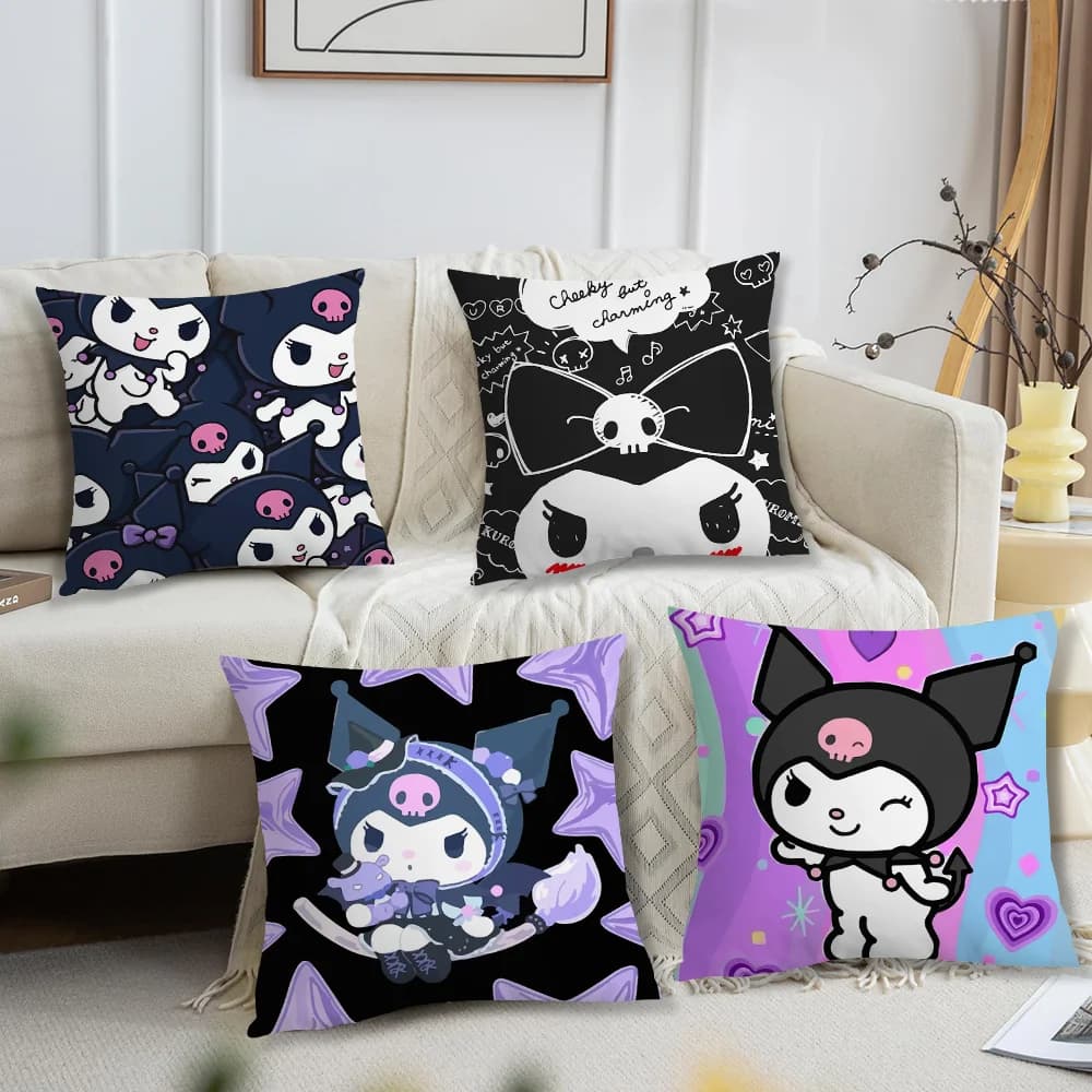 K-Kuromi Simpatico copricuscino per cuscini con stampa, decorazione per divano, casa, auto, caffetteria, ufficio, stile nordico semplice