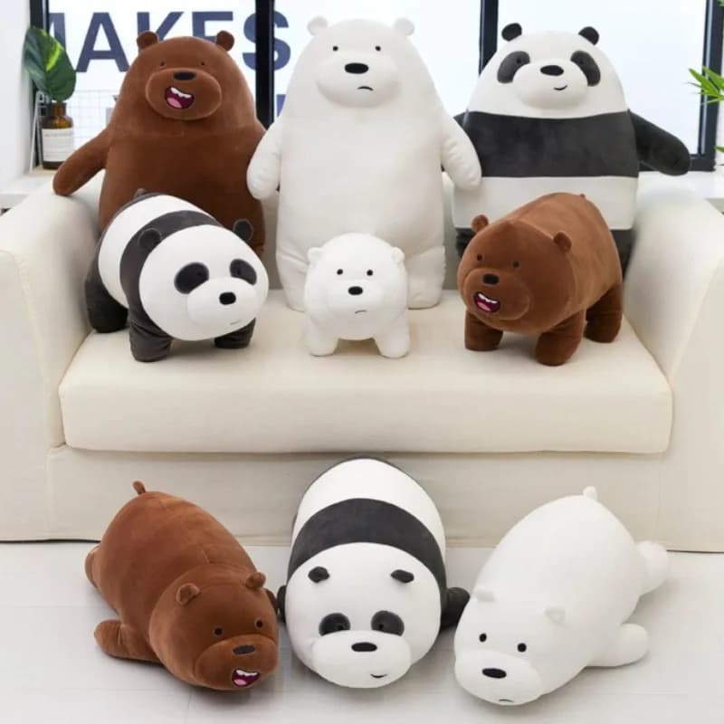 20cm We Bare Bears Dolls Kawaii Cartoon Doll Anime Figure Cute Soft Stuffed Pillows Children Bedroom Decor Kids Birthday Gifts