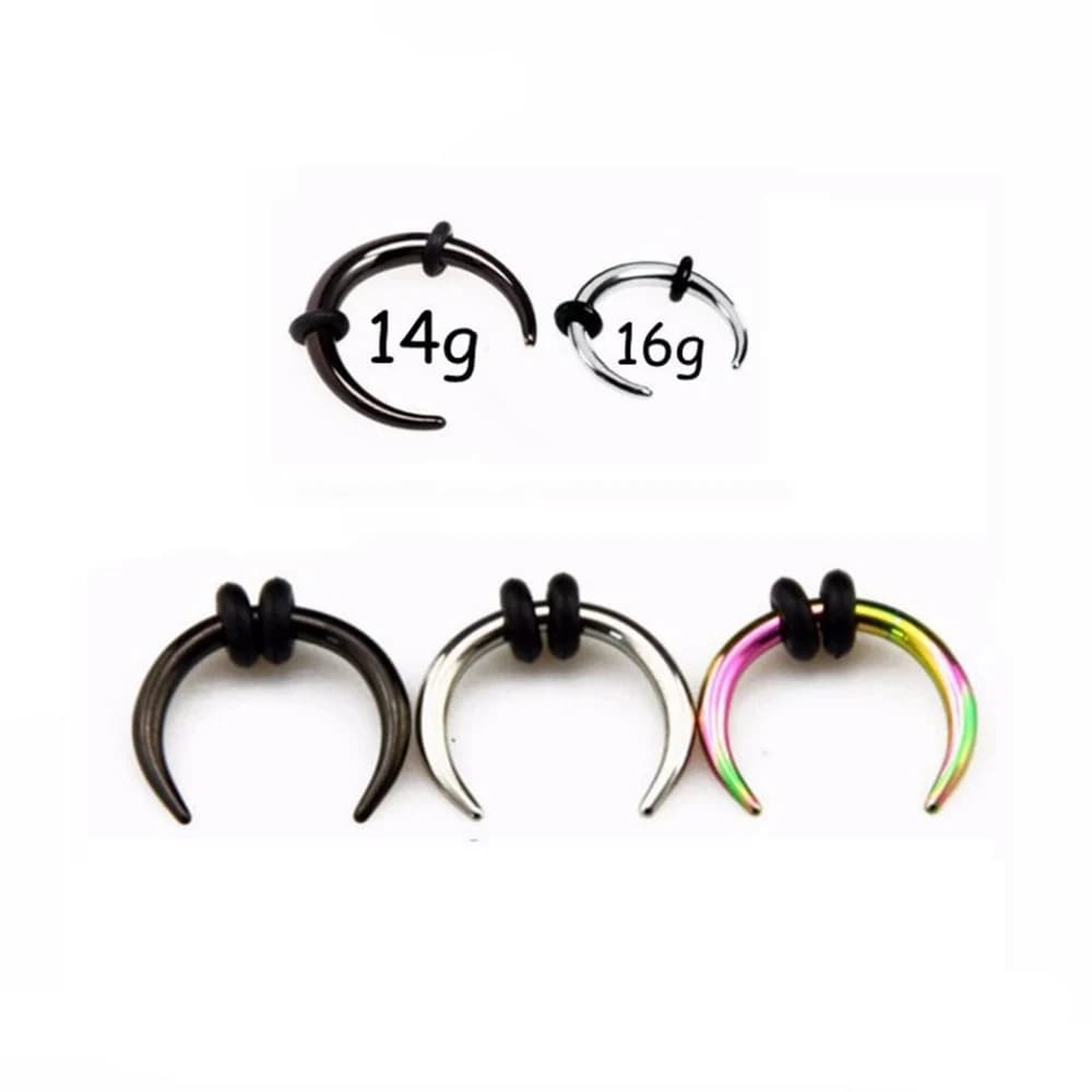 1Pc 316L acciaio chirurgico bue Hoop Pincher rotondo affusolato setto naso anello orecchio cartilagine Piercing orecchino per donna uomo gioielli per il corpo