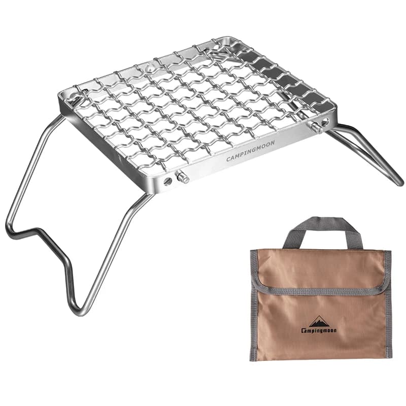 Griglia Pieghevole da Esterno, Barbecue a Gas Portatile, Mini Griglia per Campeggio e Picnic, Supporto per Fornello in Acciaio Inossidabile