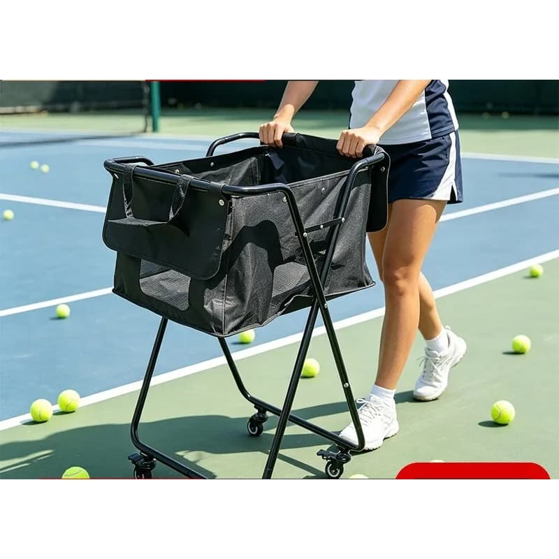 Pickball multi-function collection cart Portable folding tennis ball baseball pickup cart Large-capacity mobile and storage cart