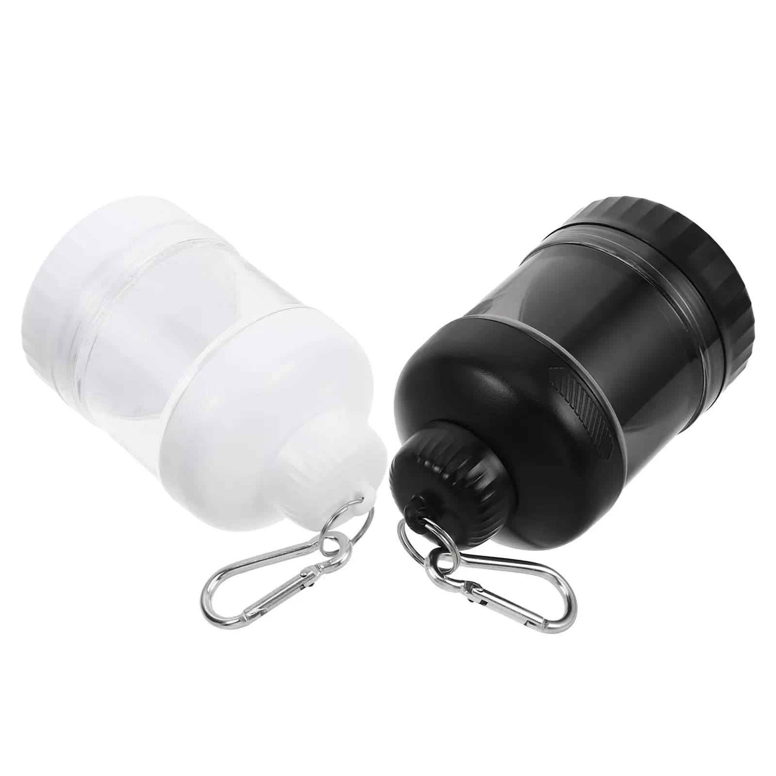 2Pcs Travel Protein Powder Container Keychain Airtight Storage Jar for Gym Backpack Outdoor Fitness Portable Holder