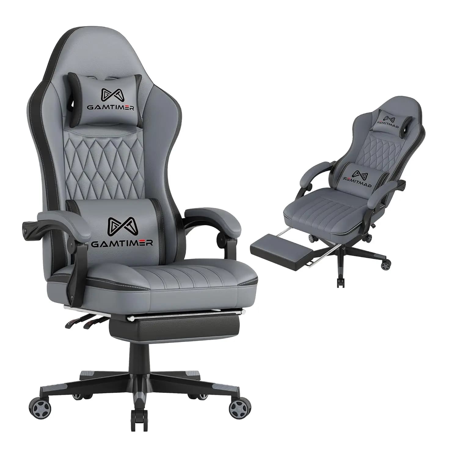 Sedia da Gaming con Poggiapiedi, Sedia Ergonomica da Computer, Materiale Traspirante in PU con Poggiatesta e Supporto Lombare, Personalizzabile