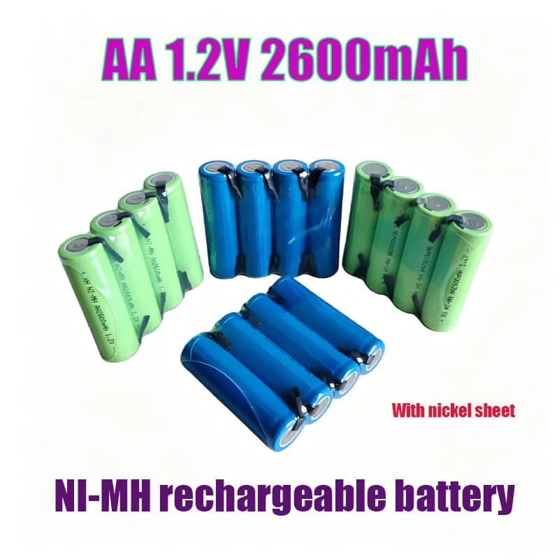 Batteria ricaricabile AA 1.2V Ni-MH – Chip in nichel originale, per rasoio elettrico fai-da-te, spazzolino e giocattoli