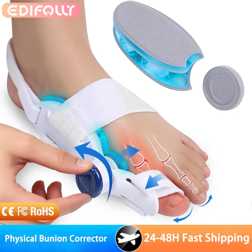Correttore per alluce valgo unisex regolabile con cuscinetti rinfrescanti, tutore ortopedico per il dito grande del piede, dispositivo di correzione per hallux valgus