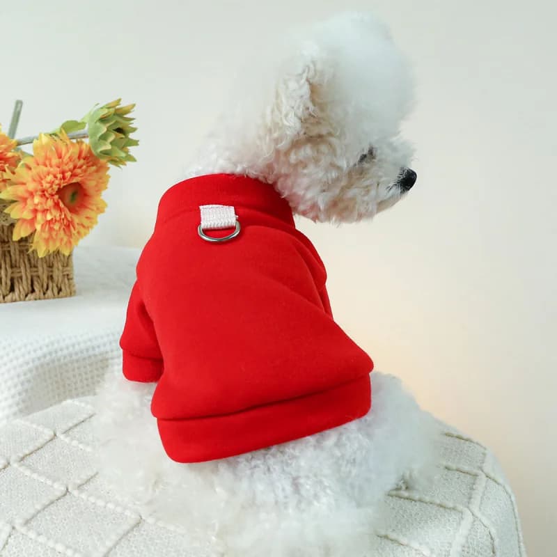 Pet Dog Cat Hoodie Front Button Plain Sweatshirt, Pet Circle Casual Clothes for Small Animals Puppy Cozy Outfit