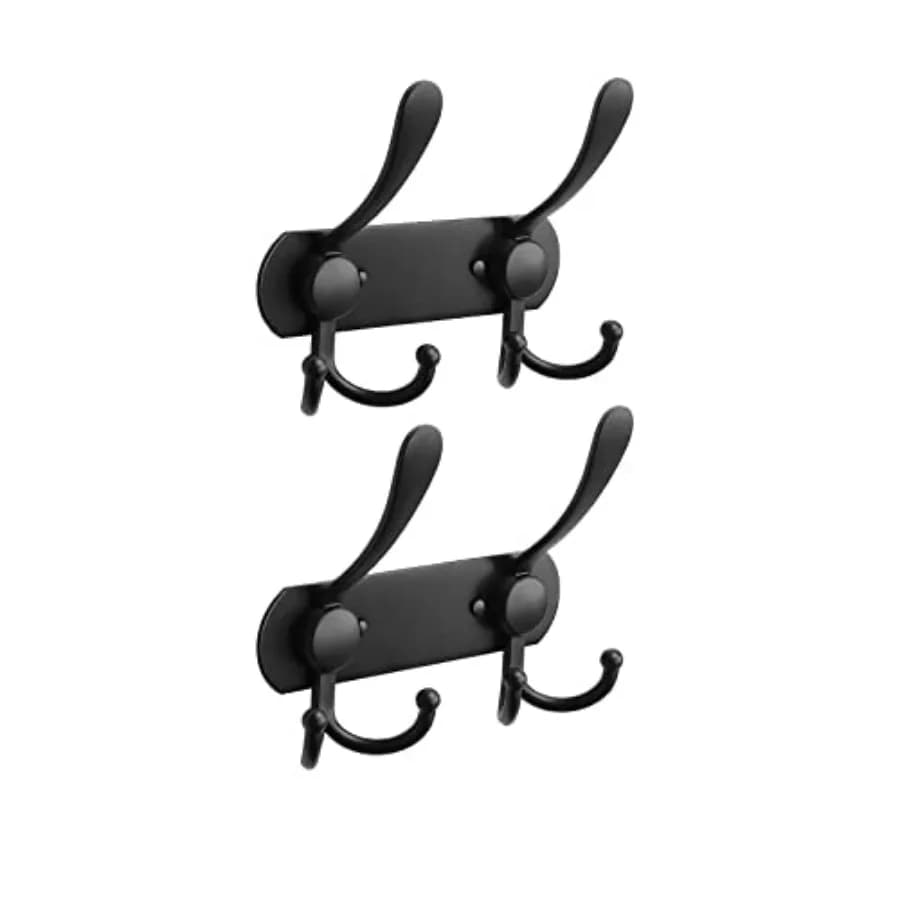 Coat Rack Wall Mounted-2 Pack, Heavy Duty Bath Towel Hooks Stainless Steel Robe Hooks Holder, Metal Coat Hook for Towel Coat Ha