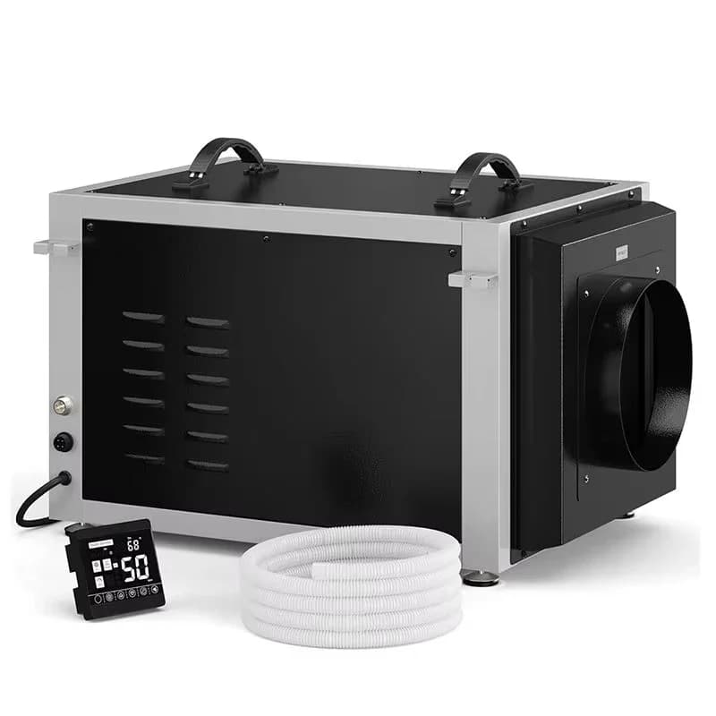Commercial tubular dehumidifiers for crawl spaces, grow rooms, and vertical farming