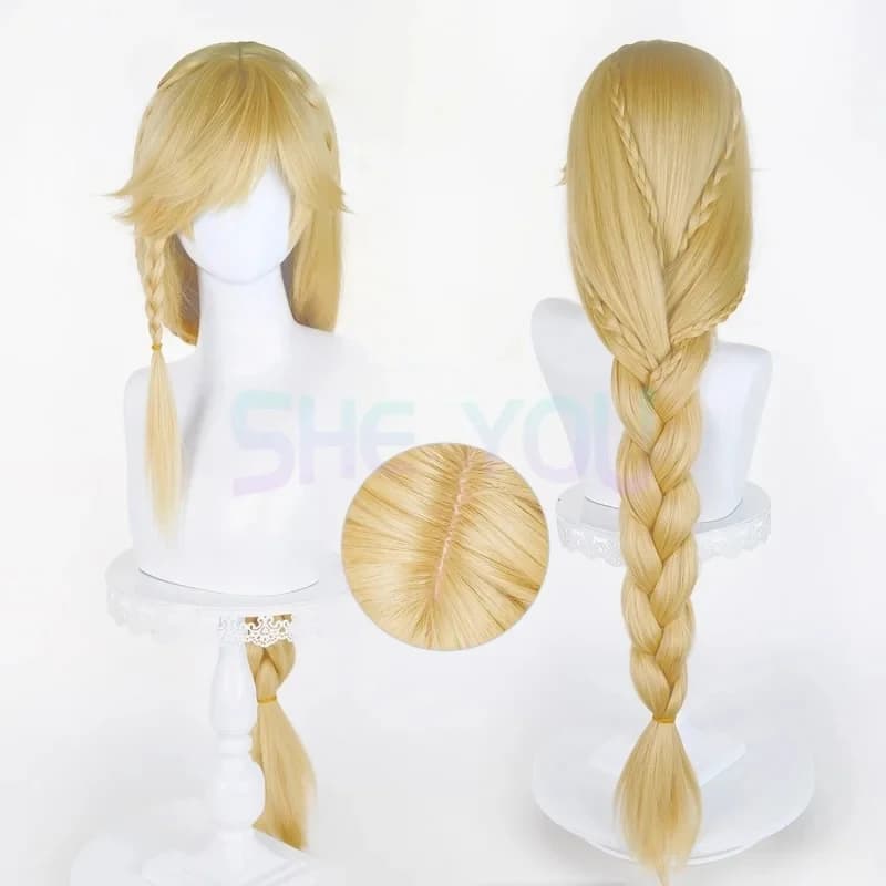 Parrucca per cosplay AJ Apple Jack, parrucca dorata, parrucche sintetiche resistenti al calore per cosplay anime, per costumi di Halloween, carnevale e feste