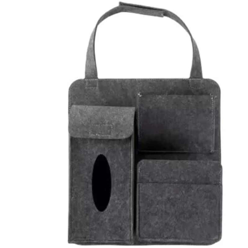 Borsa per appendere lo schienale del seggiolino auto in feltro Borsa portaoggetti multifunzionale Borsa per organizer Scatola per fazzoletti