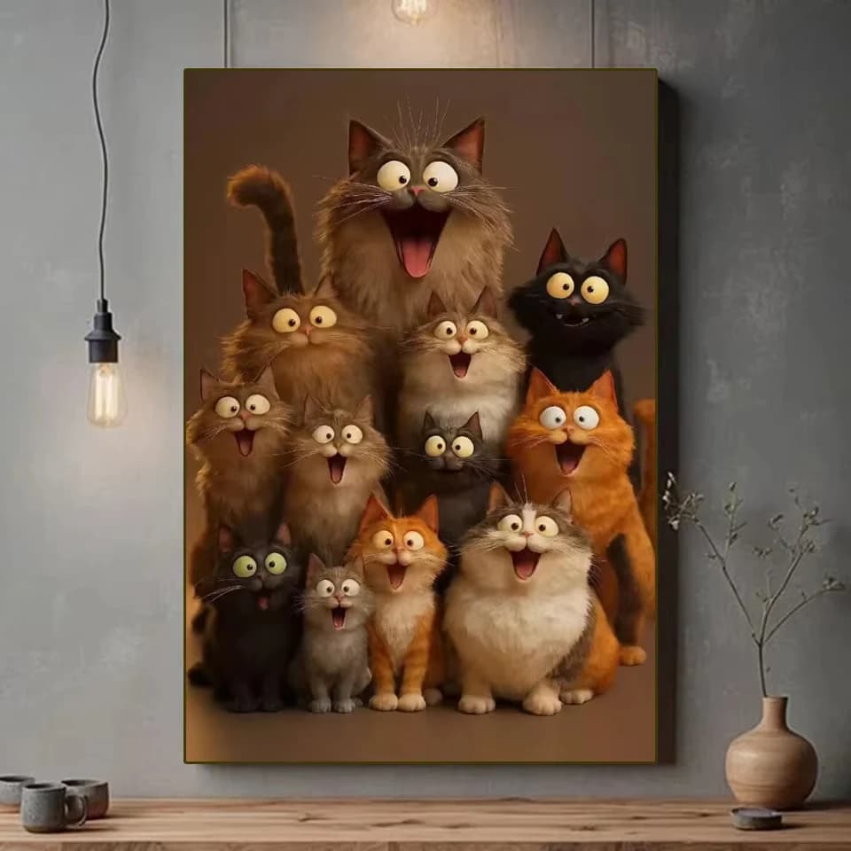 Diamond Painting Kits New Collection Full Rhinestone Art Cartoon Cat Diamond Mosaic Animal Embroidery Picture Wall Decortions