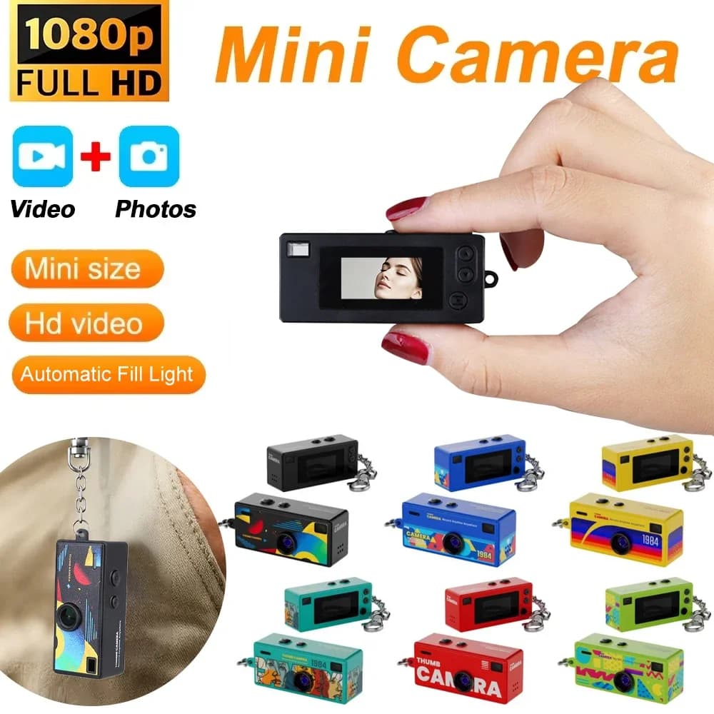 Fotocamera Digitale Giocattolo Magecam con Schermo da 0,96 Pollici, Fotocamera Portachiavi Retrò, Supporto Scheda di Memoria, Videocamera Ultra Compatta 1080P