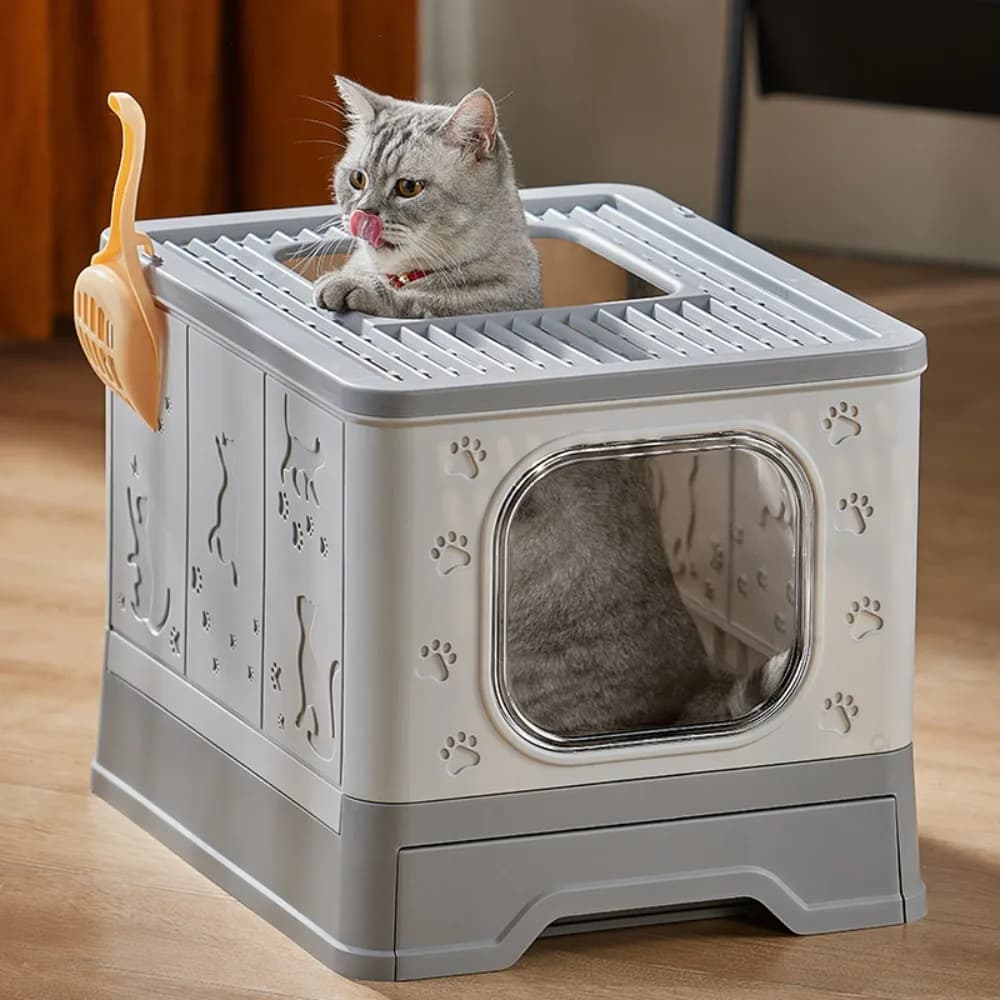 Sabbiera completamente chiusa per gatti Lettiera per gatti portatile staccabile a cassetto di grandi dimensioni Prodotti per animali domestici Accessori per gatti