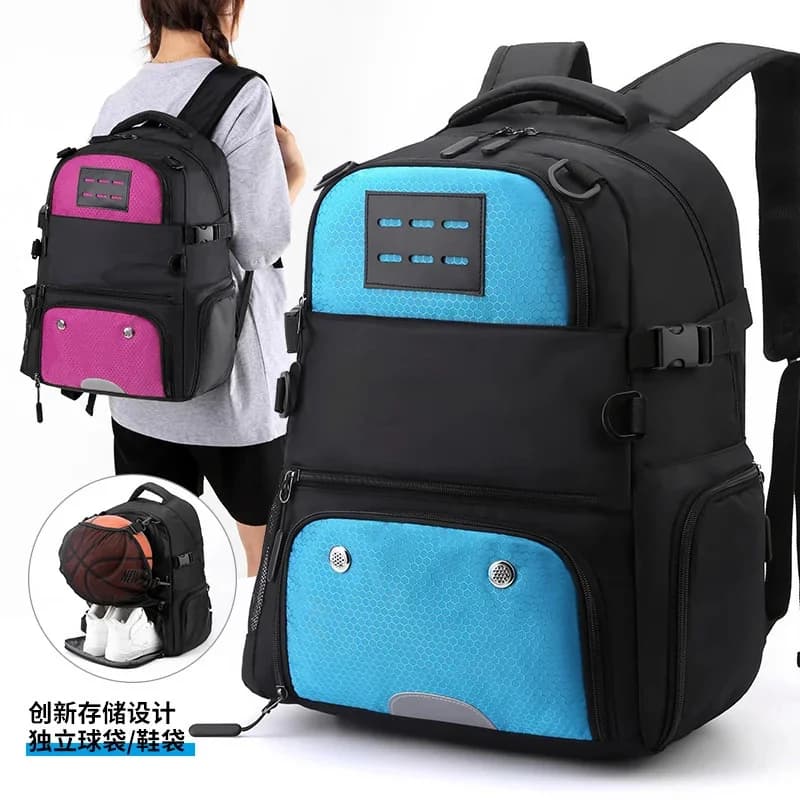 Sports backpack with basketball print for men Logo Independent ball holder Perfect basketball Football Volleyball External Use