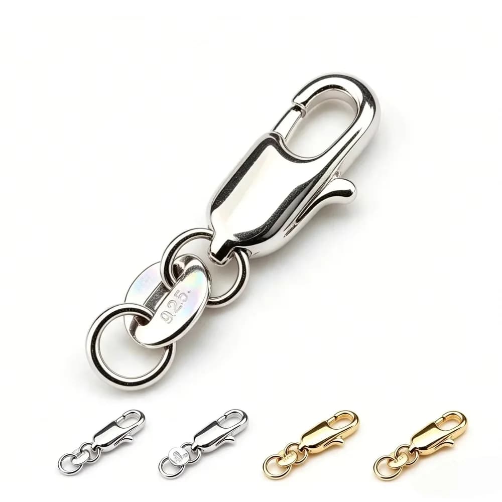 20PCS Silver Plated Universal Basic Copper Lobster Clasp Link Chain Bracelet Wholesale Jewelry Making 5*10+8MM