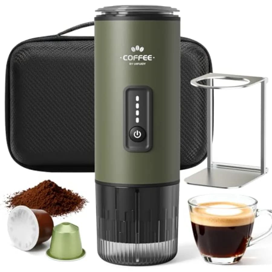 Portable Espresso Maker, 3 in 1 Coffee Maker Set with Carrying Bag and Coffee Stand, Coffee Machine Works with Ground Coffee Ca