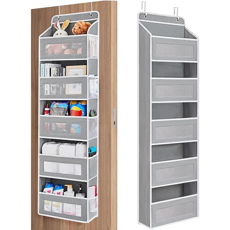 5-Shelf Hanging Storage Organizer - Behind Door, Anti-Tilt, 5 Large Capacity Pockets, Suitable for Bedroom, Bathroom