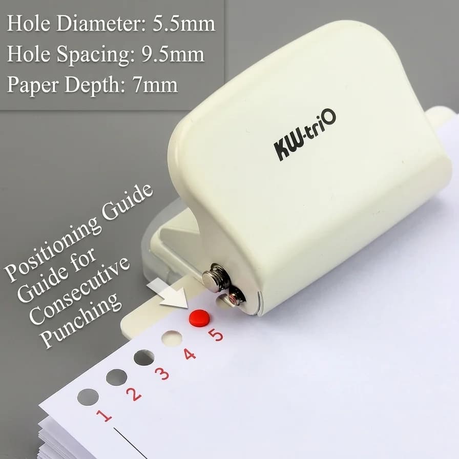 3/6/9 Hole Paper Puncher Adjustable Punch for A4 A5 B5 Loose‑leaf Notebook Manual Hole Punch Office Student Stationery