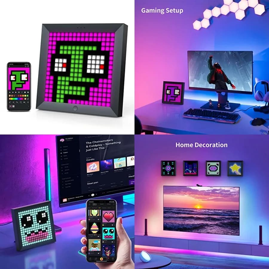 Pannello Display LED a Pixel per Barre Luminose RGB, Controllo Smart tramite App con Animazioni Fantastiche per Setup da Scrivania per PC, TV, Sala Giochi