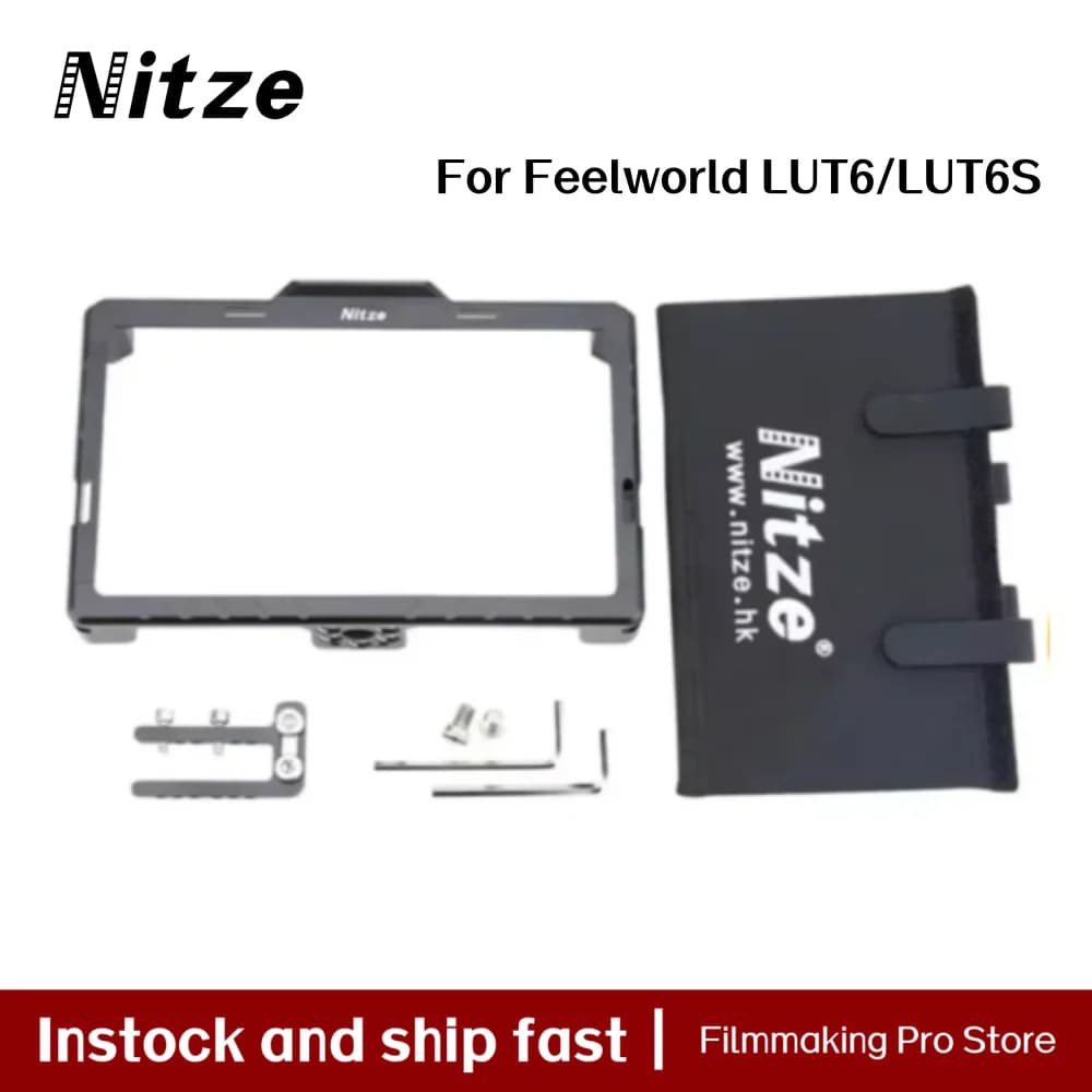 Cage Nitze for Feelworld LUT6/LUT6S 6" monitor with HDMI cable clamp and sunscreen