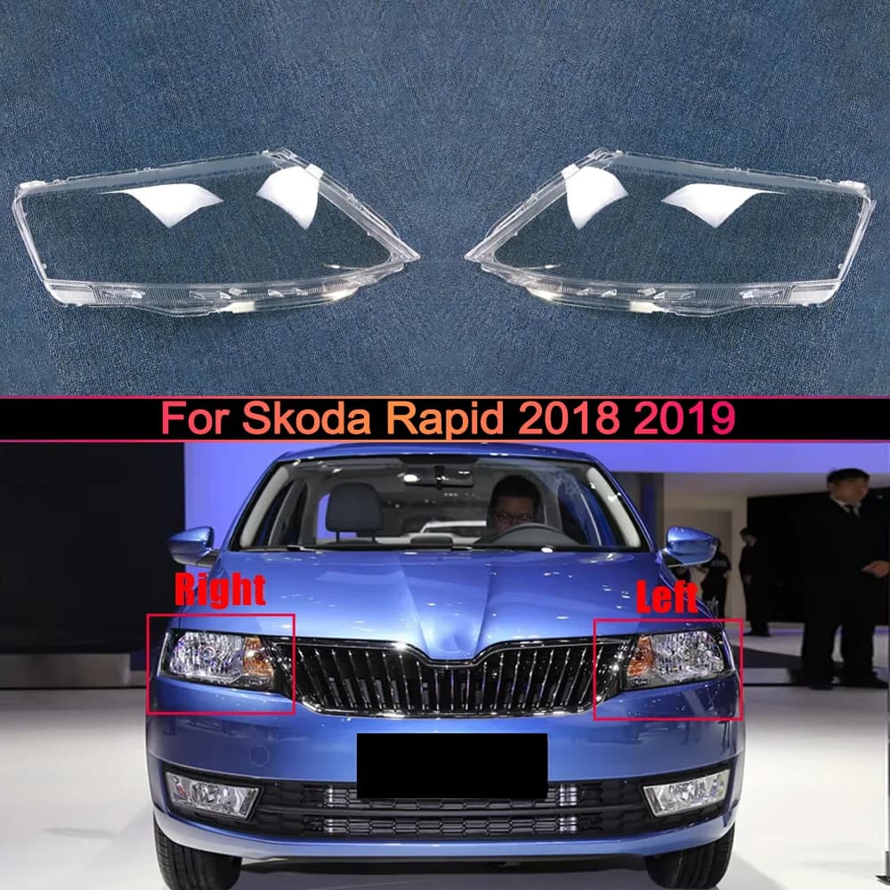 Front Headlight Cover Transparent Lamp Shade Headlamp Shell Lens Plexiglass Replace Original Lampshade For Skoda 2018 2019 Rapid