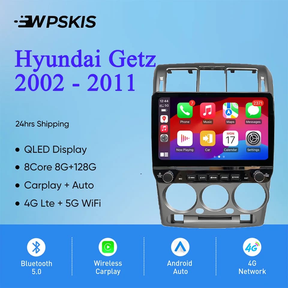 2Din Android 14 Autoradio Multimedia PC Tablet Per Hyundai Getz 2002 - 2011 GPS DVD Video Lettore musicale Sistemi intelligenti per auto