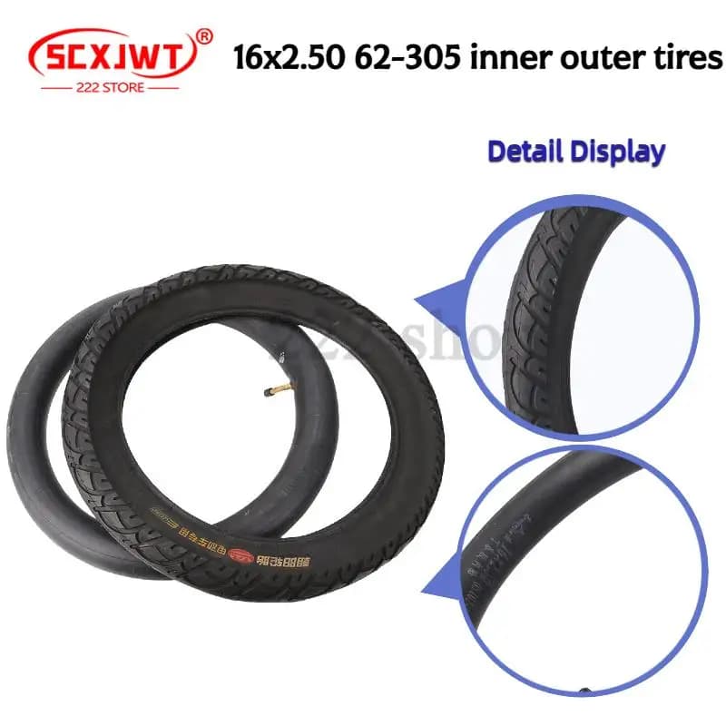 16x2.50 16 pollici pneumatico esterno e camera d'aria per Inmotion V10 V10F monociclo bici pieghevole bicicletta scooter elettrico parte del pneumatico